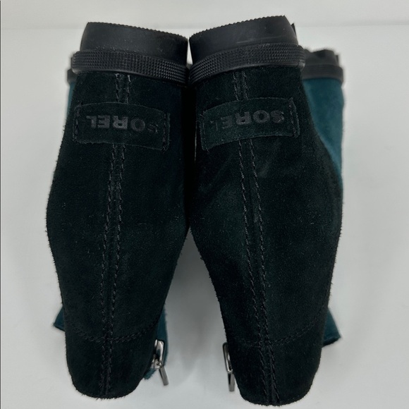 Sorel Joan of Arctic Wedge II Side Zip Boots Blue Suede Womens Size US 9 EU 40 - Picture 10 of 14